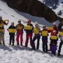 une joyeuse équipe sur le glacier